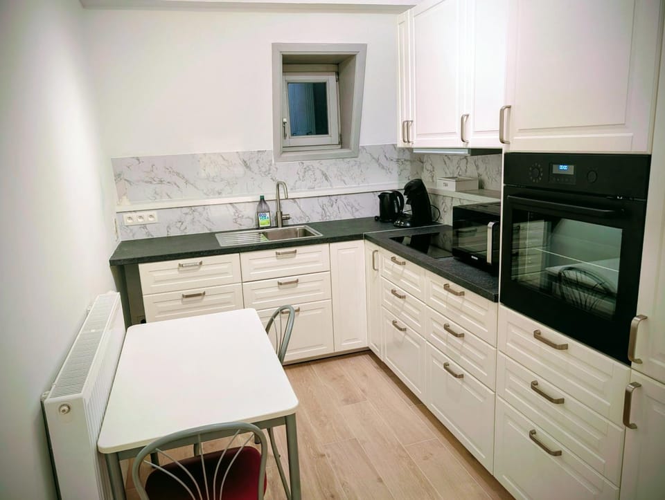 Kitchen or kitchenette, dishwasher, oven