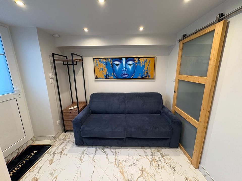 Bed, Living room, Photo of the whole room, Seating area, Bedroom