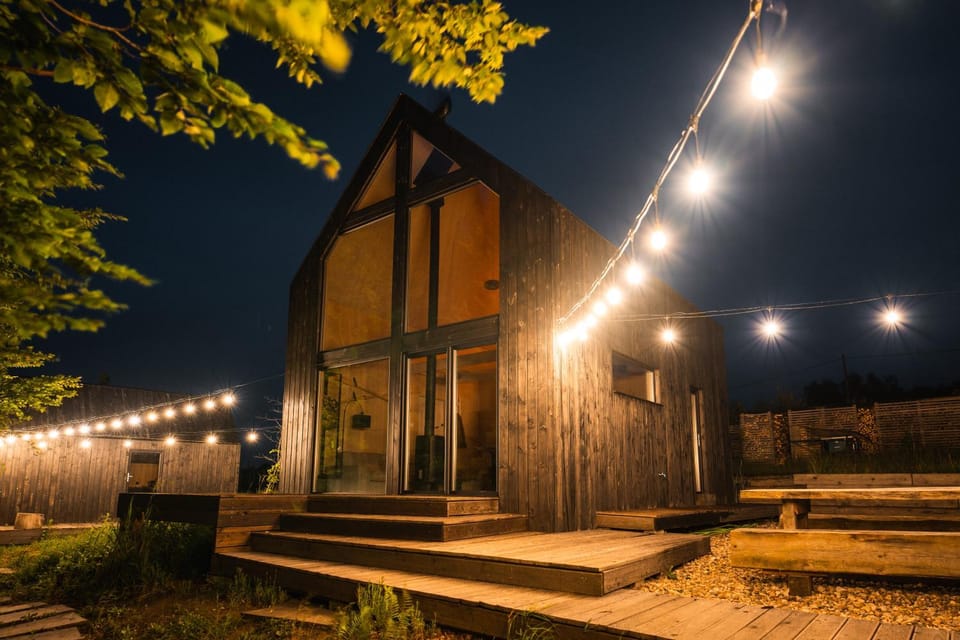 Linia brzegowa jeziora Kaszuby sauna i balia Chalet in Pomeranian Voivodeship