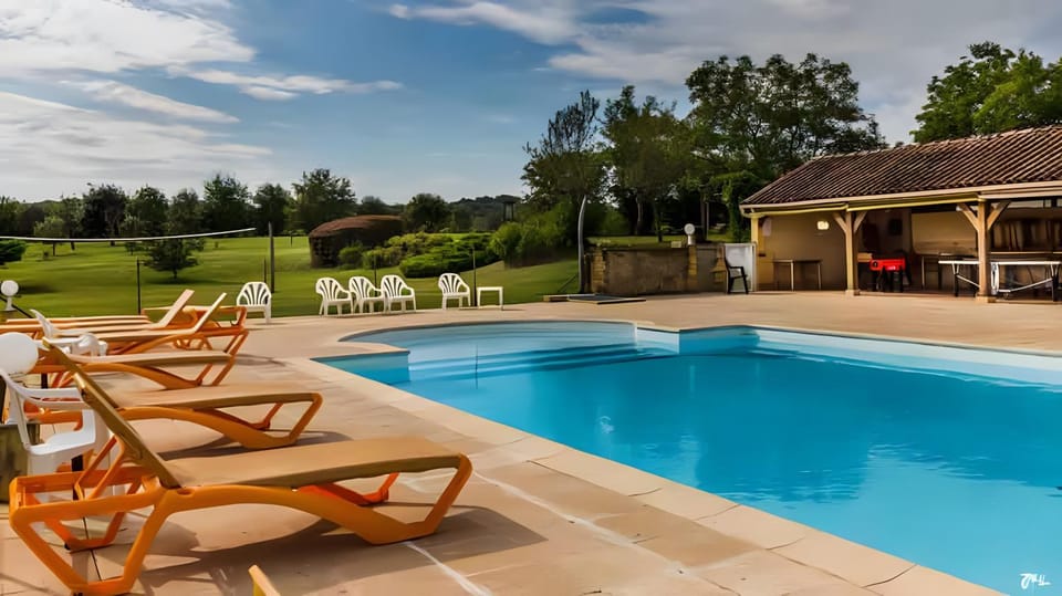 Property building, Living room, Swimming pool