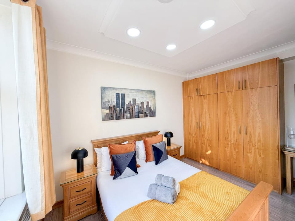 Bed, Decorative detail, Seating area, Bedroom, heating, towels, wardrobe, air conditioner