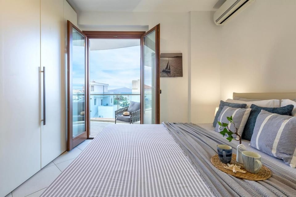 Bed, View (from property/room), Balcony/Terrace, Photo of the whole room, Bedroom, air conditioner