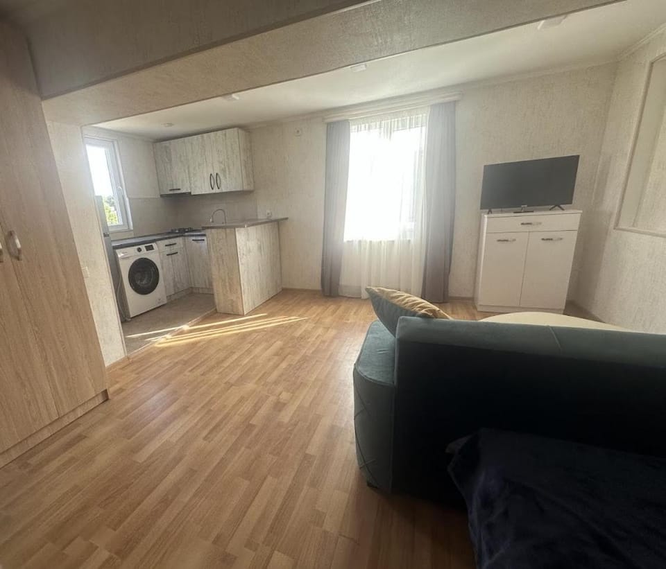 Kitchen or kitchenette, washing machine