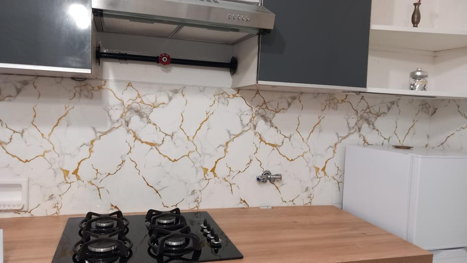 Kitchen or kitchenette, stove, kitchen