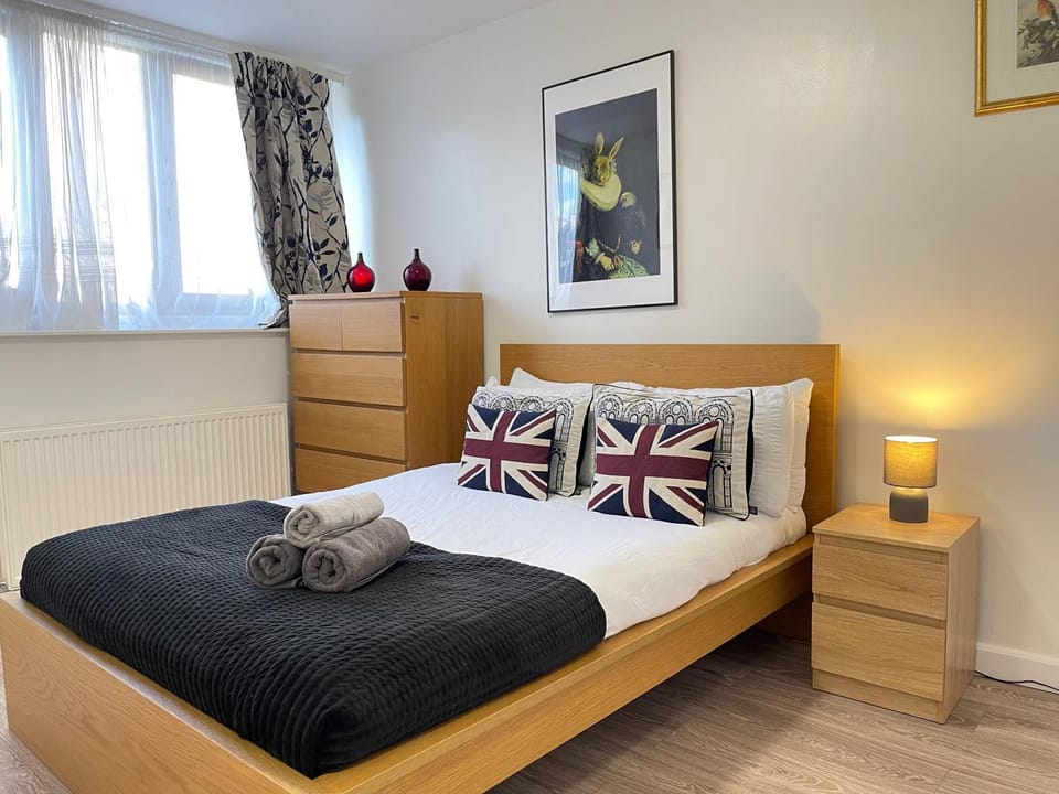 Bed, Decorative detail, Bedroom, flat iron, hair dryier, heating, storage, towels, wardrobe