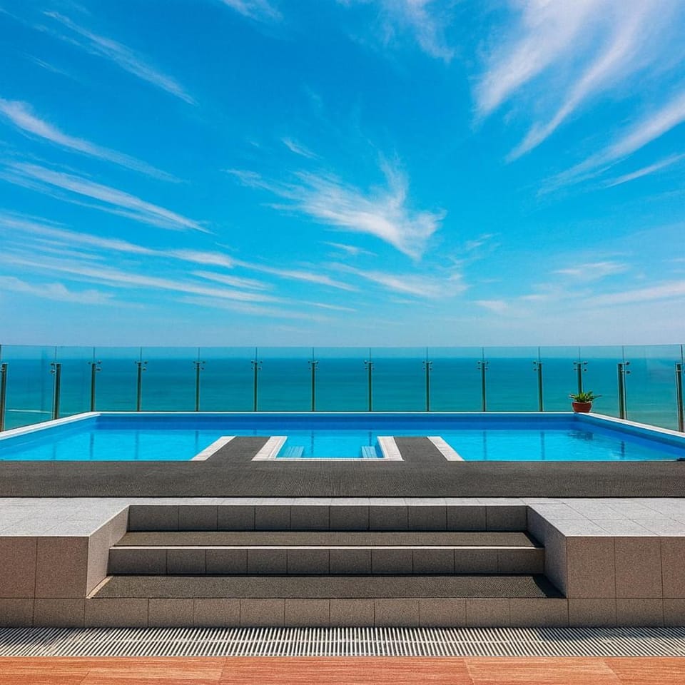 Day, Natural landscape, Sea view, Swimming pool, sunbed