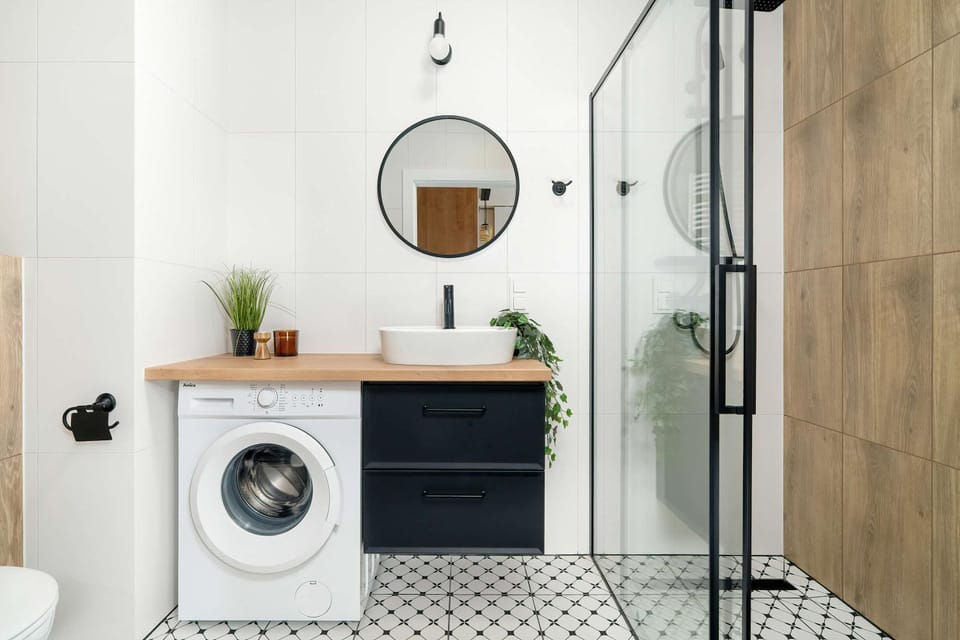 Shower, Bathroom, washing machine