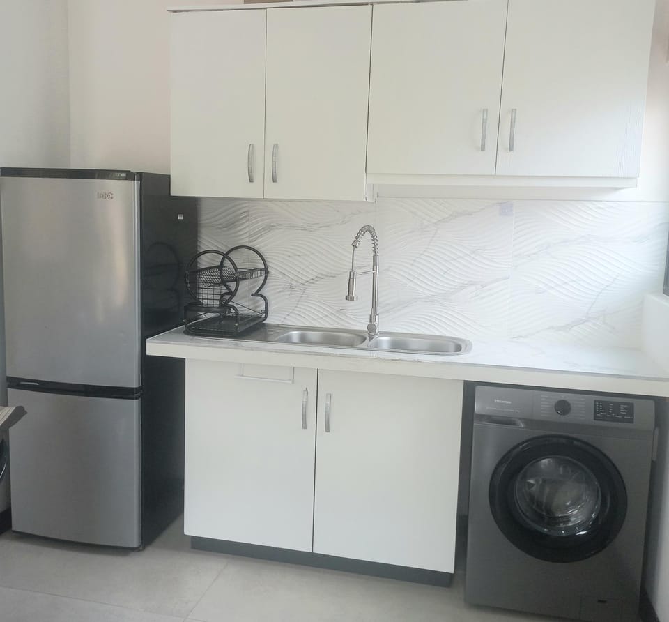Kitchen or kitchenette, washing machine