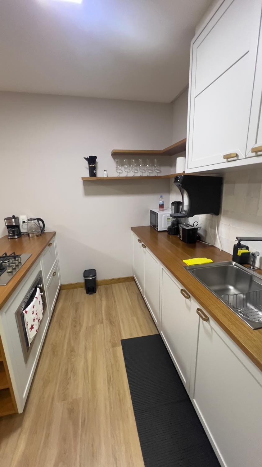 Kitchen or kitchenette, toaster