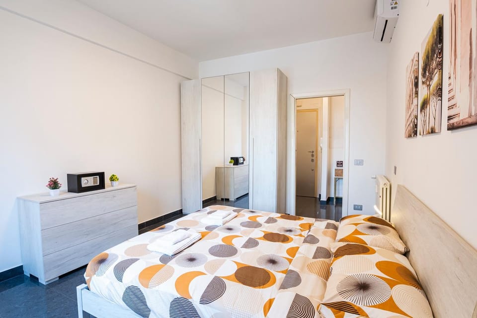 Bed, wardrobe, air conditioner