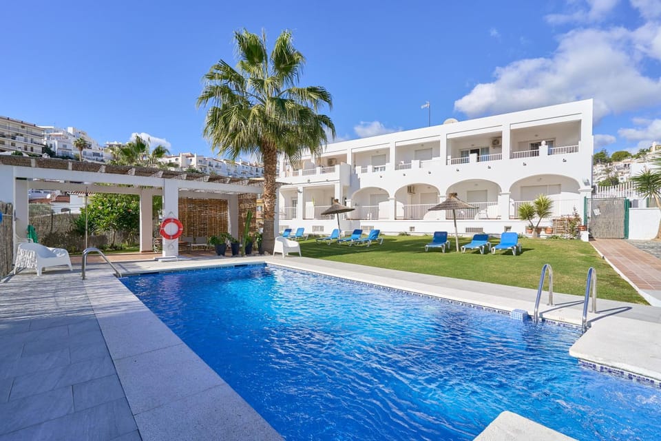 Property building, Living room, Swimming pool