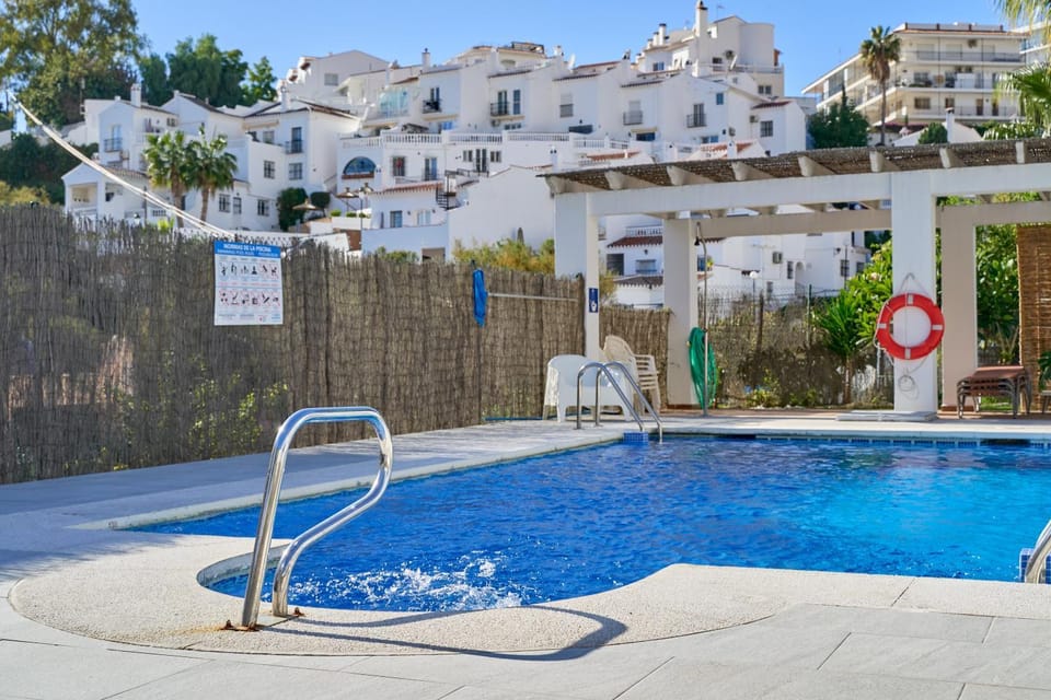 Property building, Living room, Swimming pool