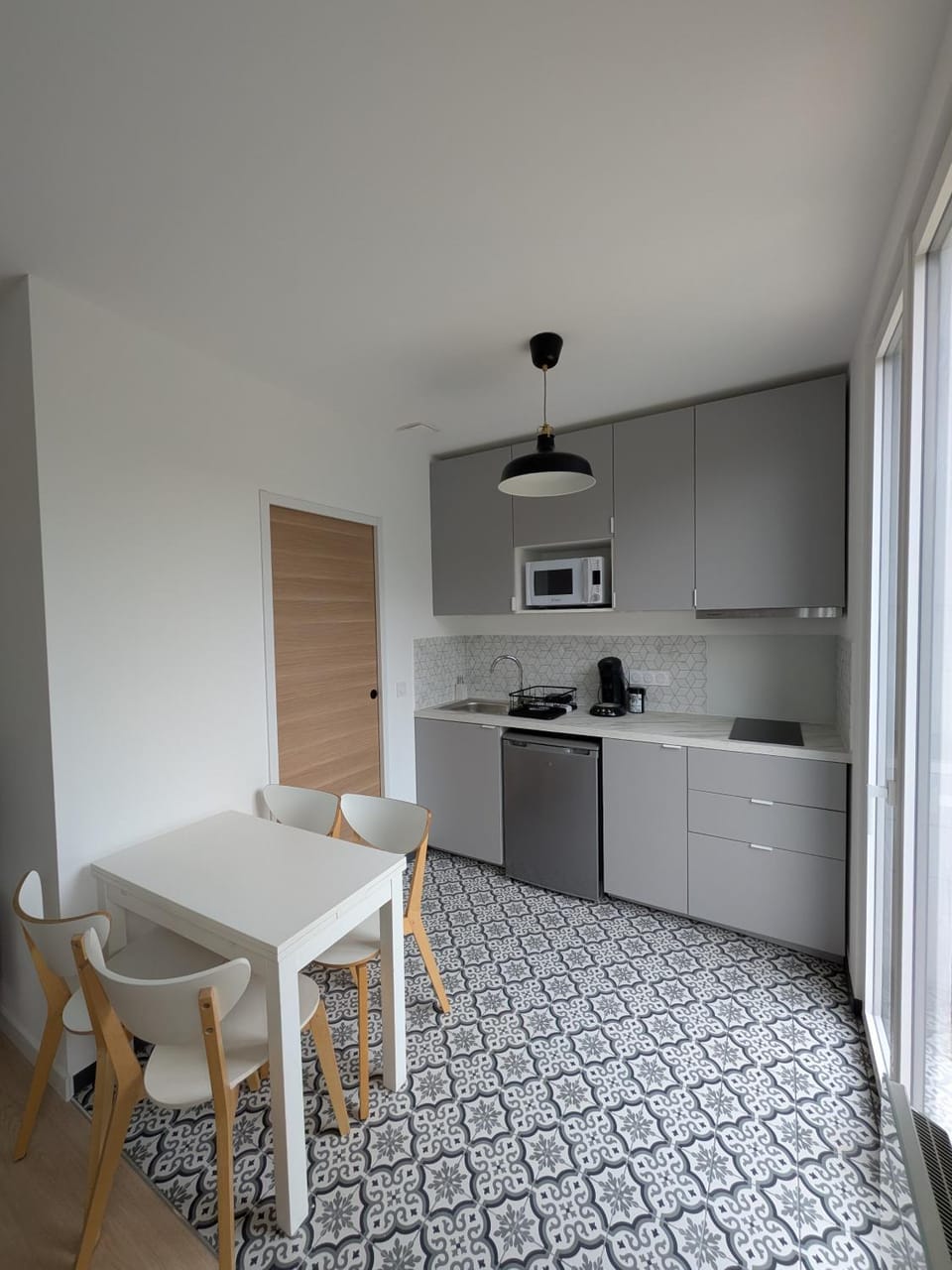 Kitchen or kitchenette, oven, stove, toaster