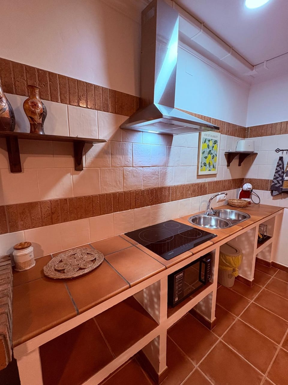 Kitchen or kitchenette, stove, toaster