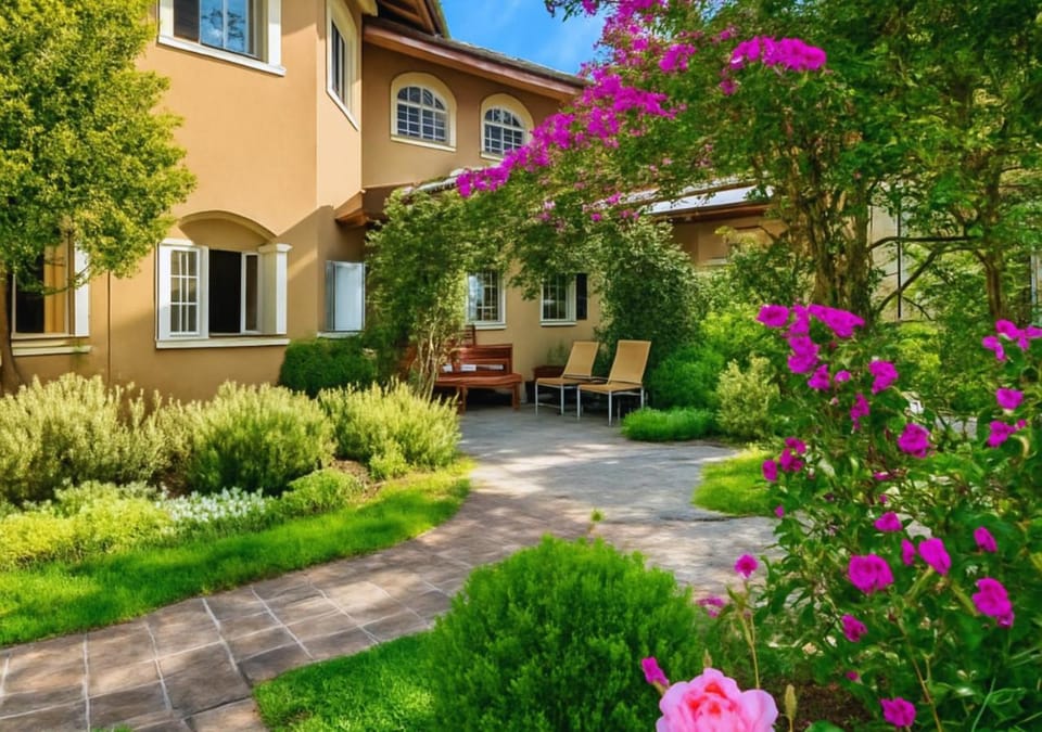 Patio, Spring, Garden, Garden view