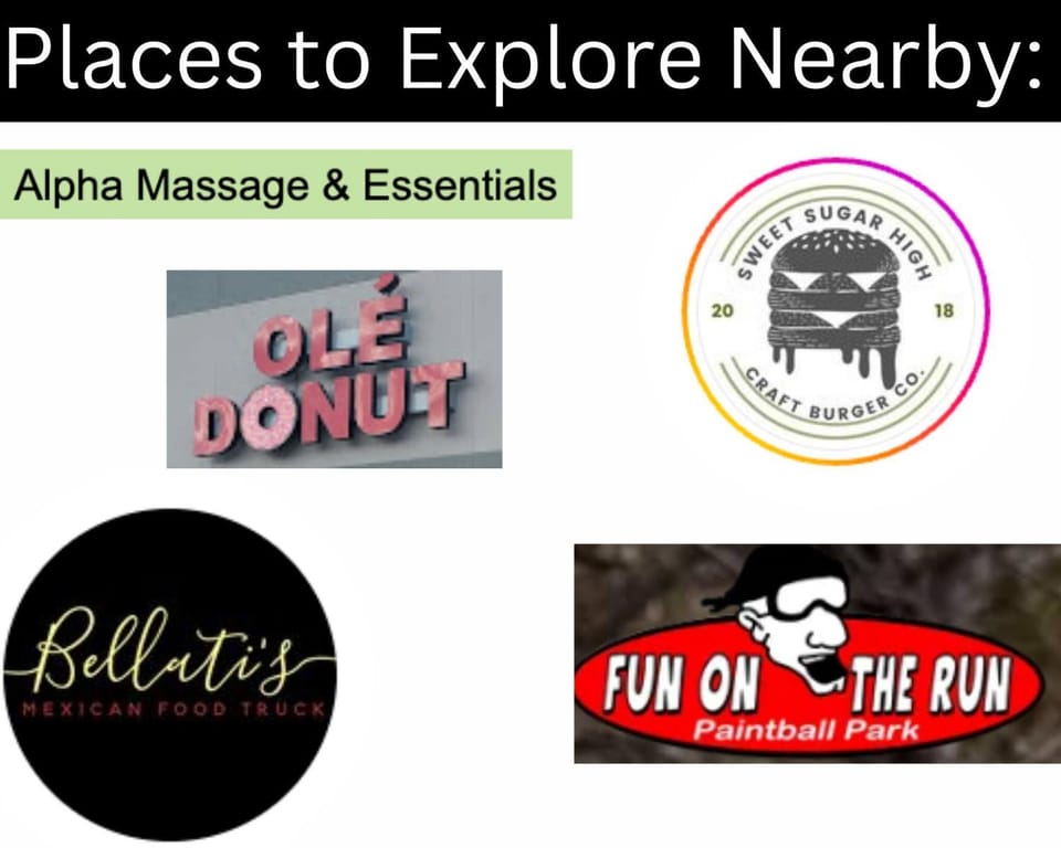 Nearby landmark, Restaurant/places to eat, Off site, Neighbourhood, Activities, Massage
