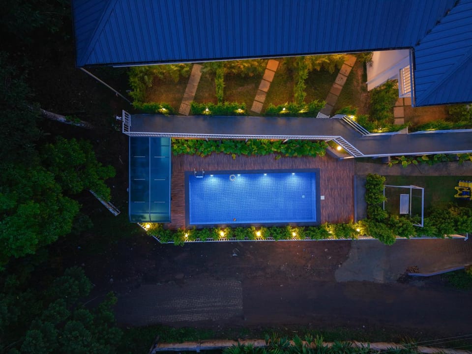 Property building, Night, Garden view