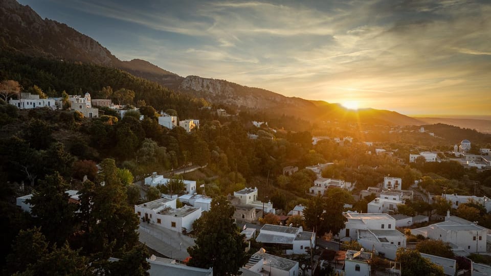 Natural landscape, Bird's eye view, Mountain view, Sunset