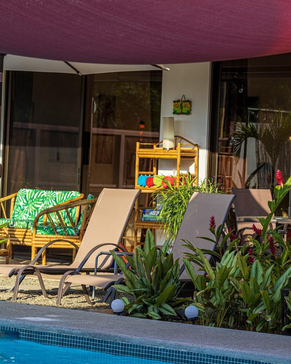 Patio, Seating area, Pool view, Swimming pool, sunbed
