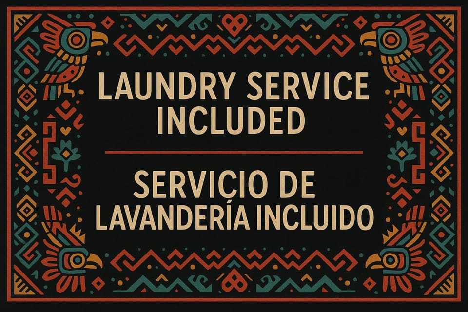 Text overlay, laundry