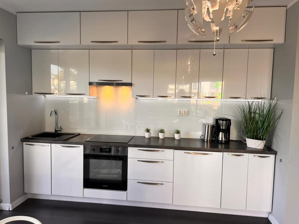 Coffee/tea facilities, Kitchen or kitchenette, dishwasher, stove, toaster