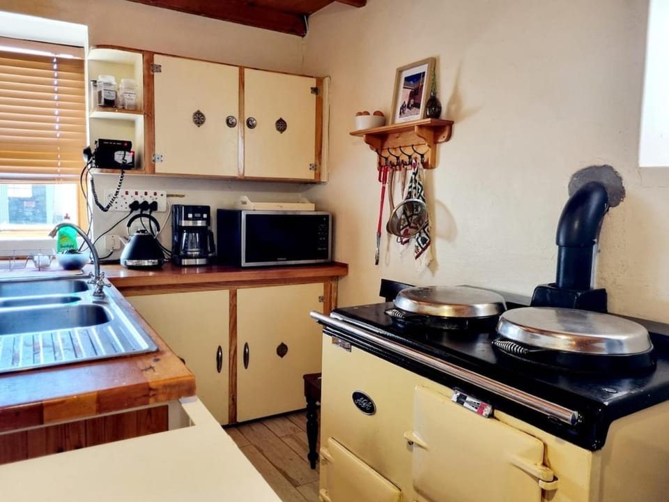 Kitchen or kitchenette, stove, toaster