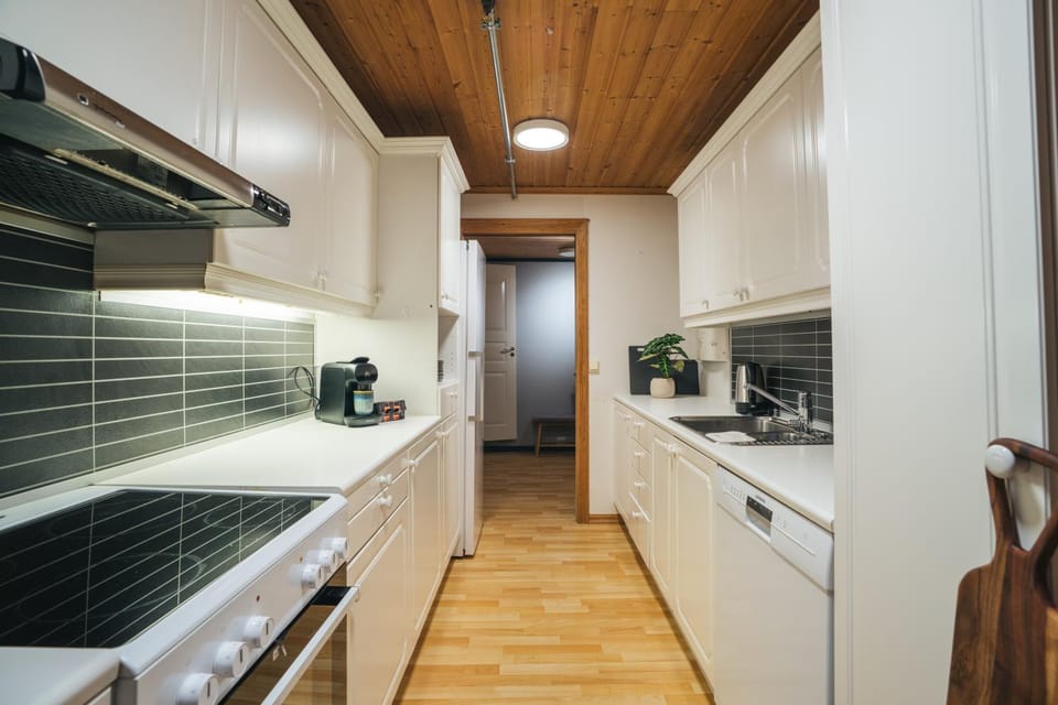 Kitchen or kitchenette, dishwasher