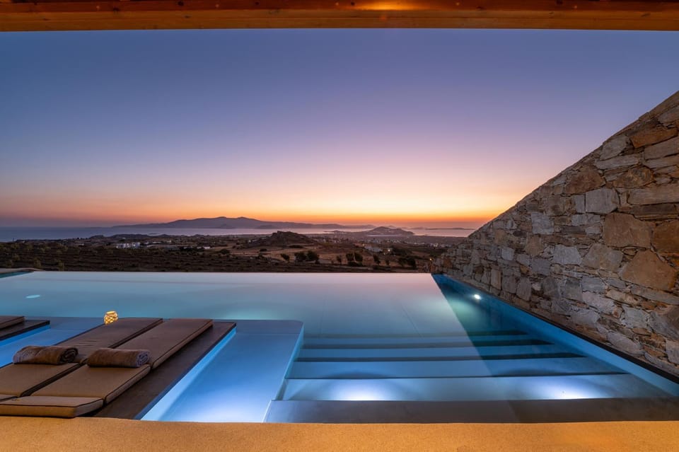 Pool view, Sea view, Swimming pool, Sunset
