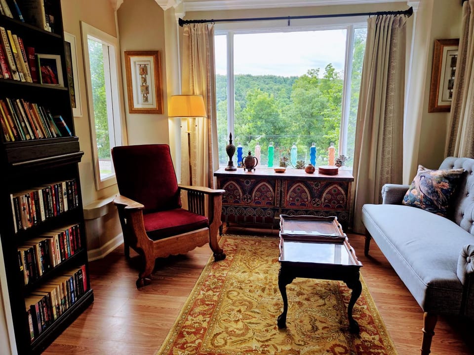 Library, View (from property/room), Living room, Seating area