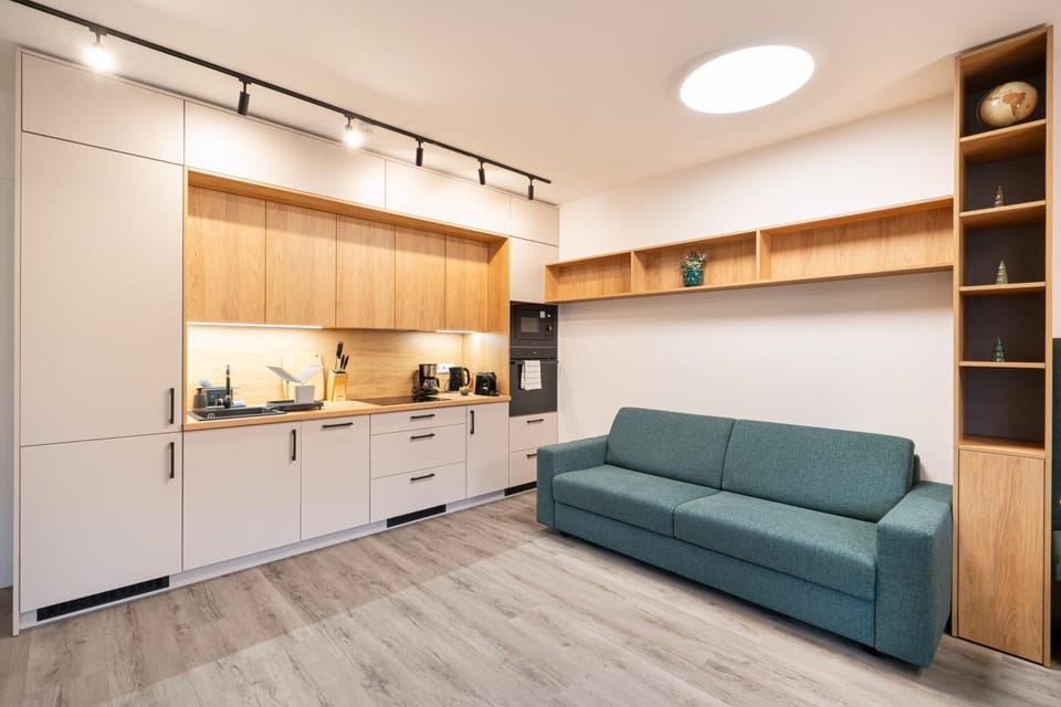 Living room, kitchen