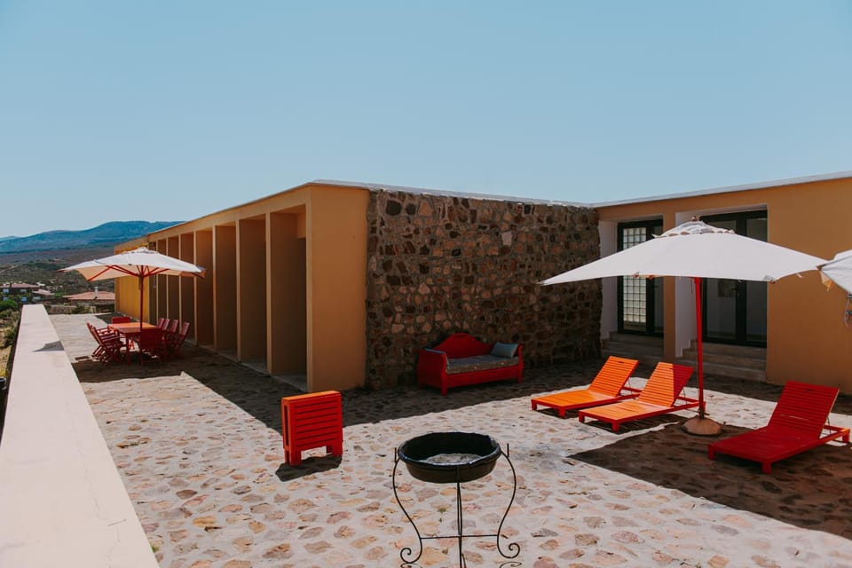 Property building, Patio, Natural landscape, Mountain view