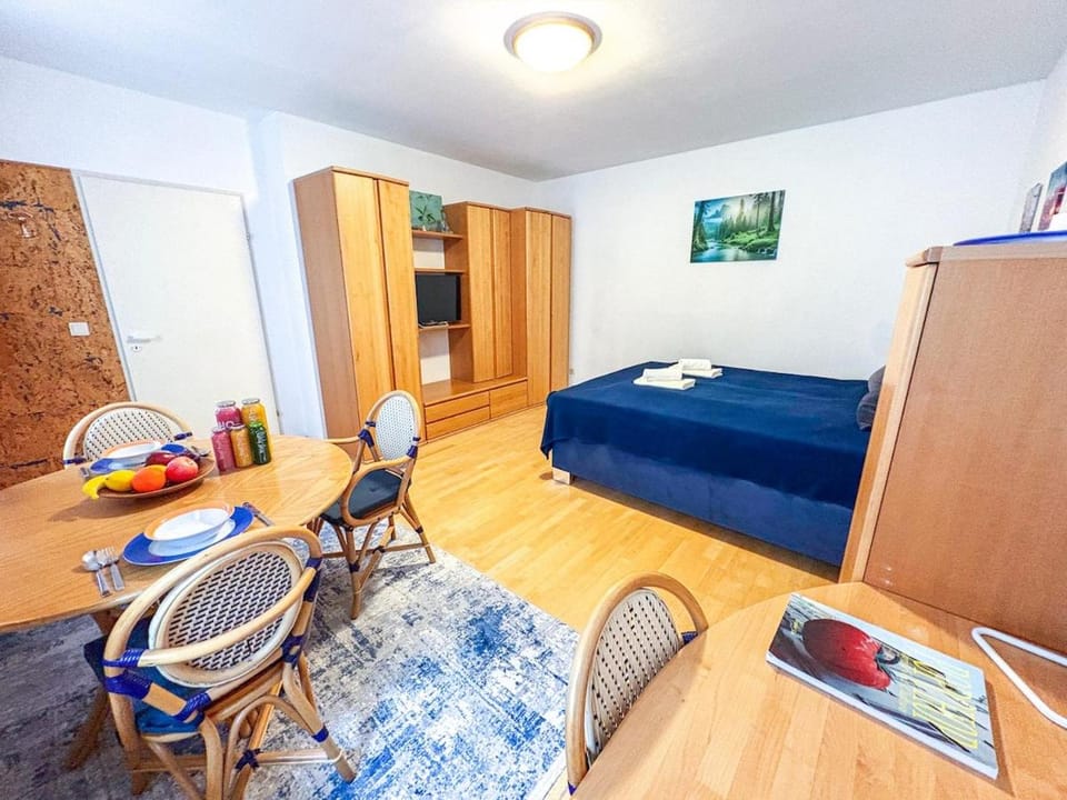 Bed, TV and multimedia, Living room, Photo of the whole room, Seating area, Dining area, Bedroom, wardrobe