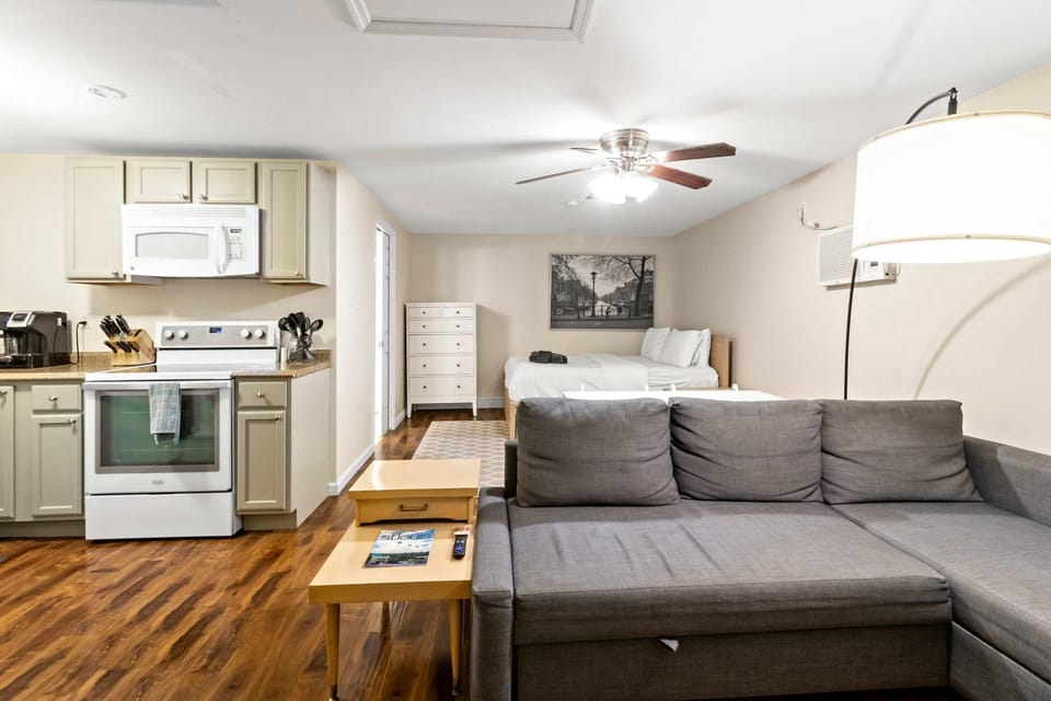 Kitchen or kitchenette, Living room, Seating area, Dining area, oven, stove