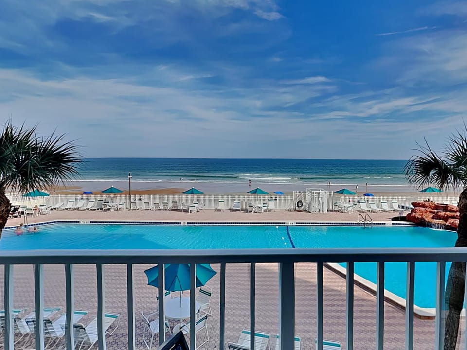 Day, Summer, View (from property/room), Balcony/Terrace, Beach, Sea view, Swimming pool