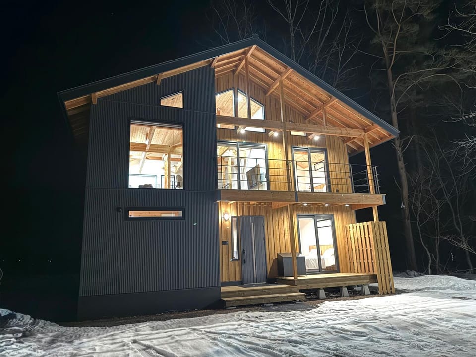 Property building, Night, Winter