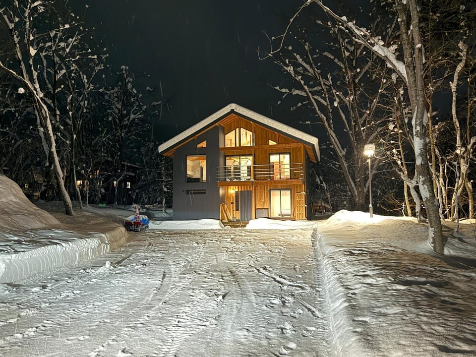 Property building, Night, Winter