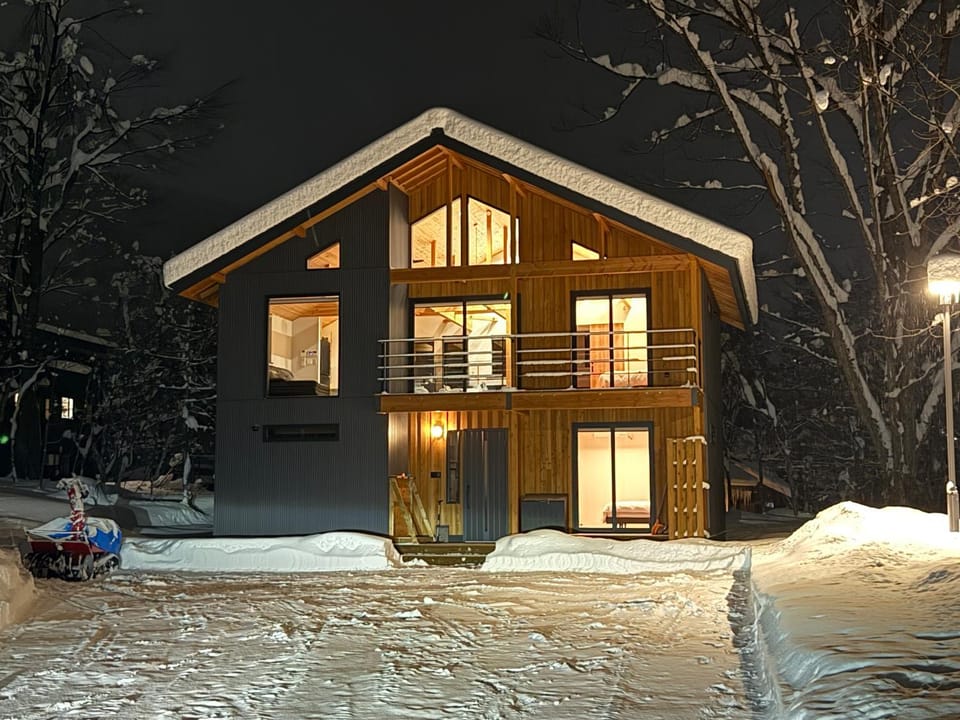 Property building, Night, Winter