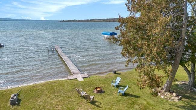 Lake Leelanau A Frame Waterfront Dock Fireplace 7550 House in Michigan