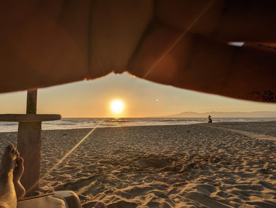 Beach, Sea view, Sunset