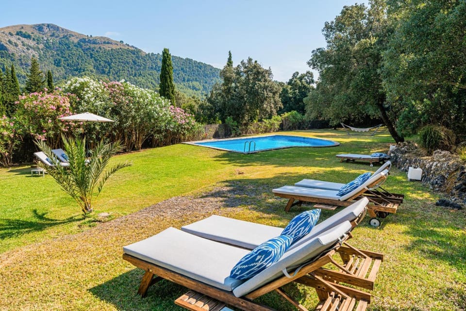 Property building, Living room, Swimming pool