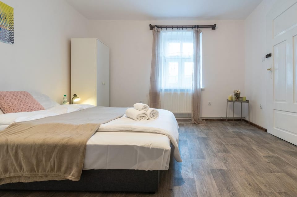 Bed, Photo of the whole room, Bedroom, towels, wardrobe