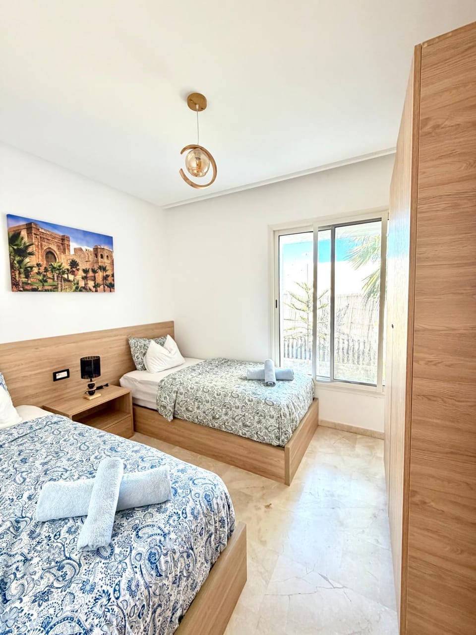 Bed, Photo of the whole room, Bedroom, towels, wardrobe