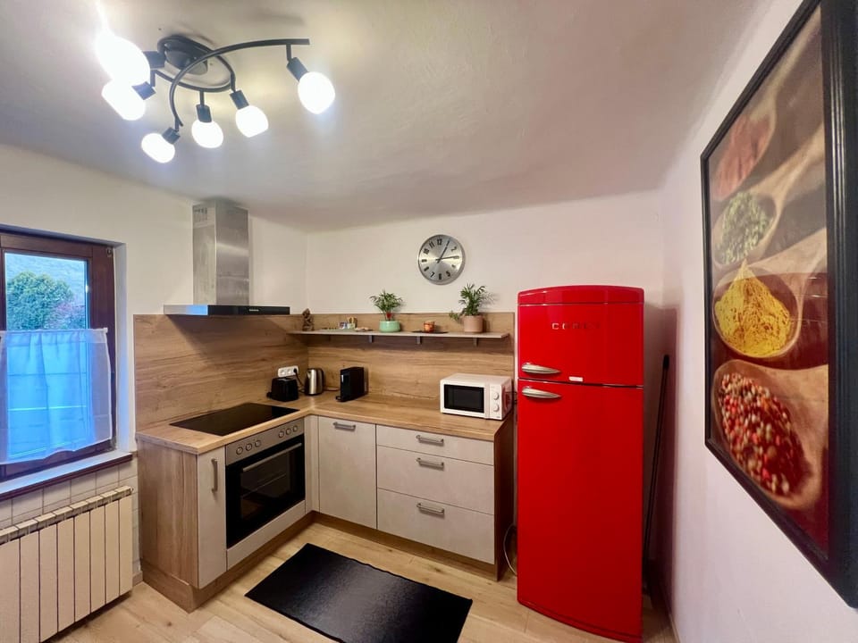 Kitchen or kitchenette, dishwasher, stove
