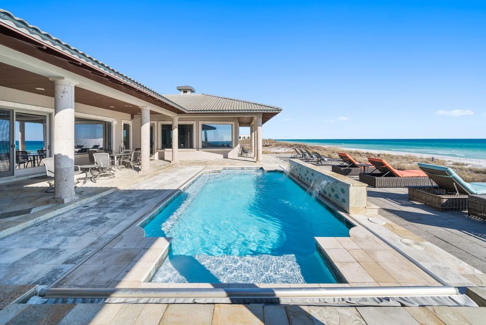 Beach Castle l Private Beachfront home with heated pool ping pong and pool table House in Miramar Beach