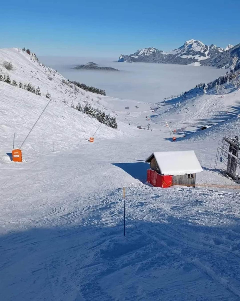 Natural landscape, Winter, Skiing, Mountain view