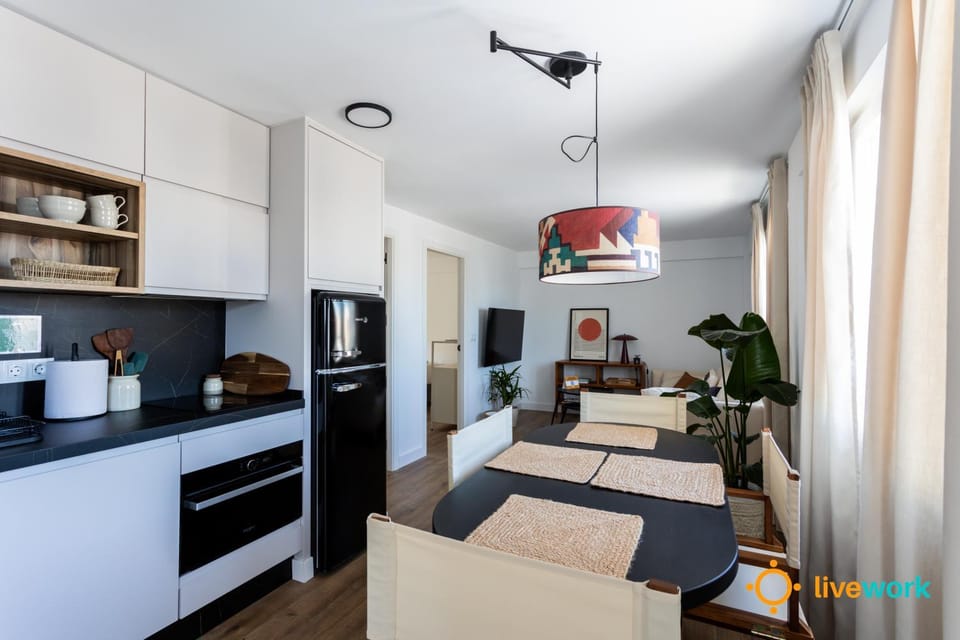 Dining area, oven, kitchen