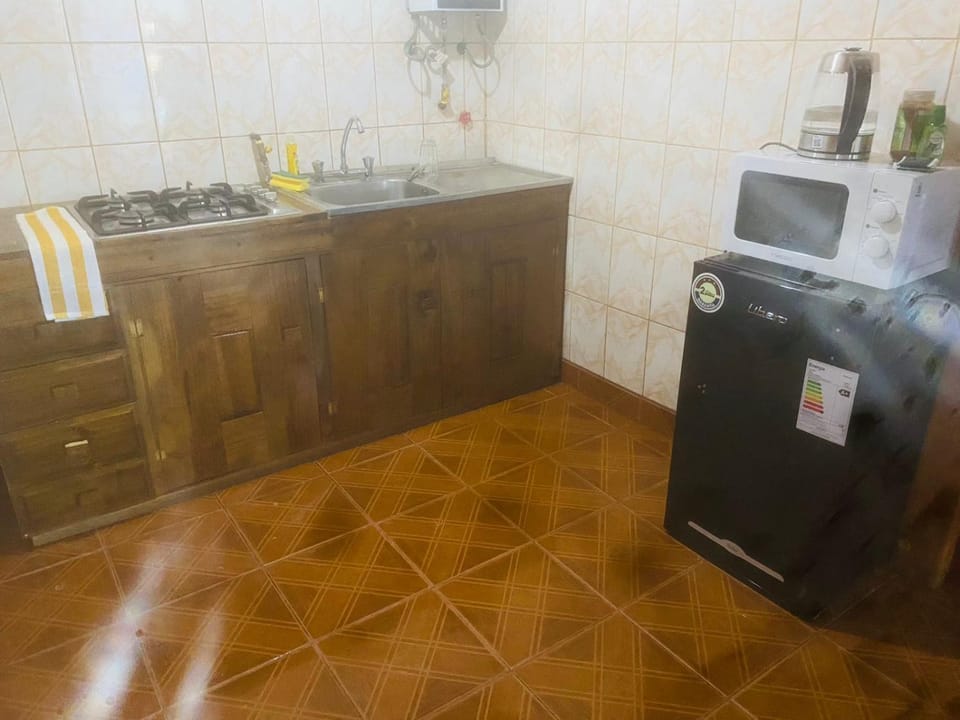 Kitchen or kitchenette, oven