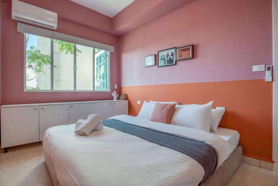 Bed, View (from property/room), Bedroom, flat iron, hair dryier, towels, wardrobe, air conditioner