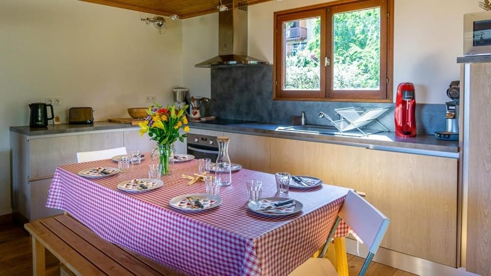 Coffee/tea facilities, Kitchen or kitchenette, stove