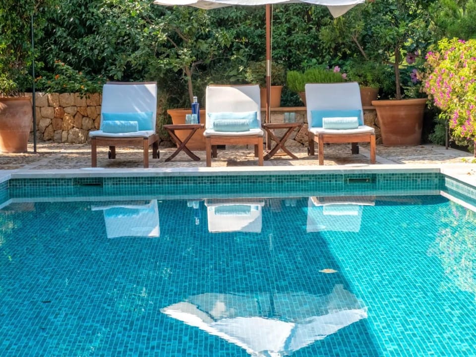 Property building, Living room, Swimming pool